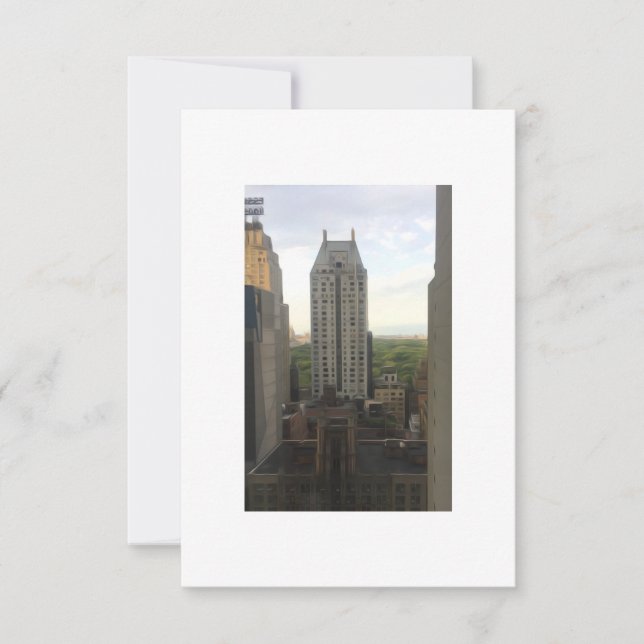 Central Park View Oil Painting Style Card Dankeskarte (Vorderseite)