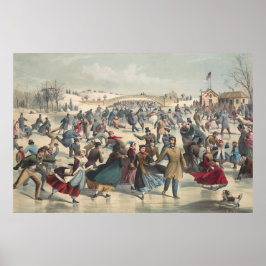 Central Park, Winter. Der Skaten-Teich New York Poster