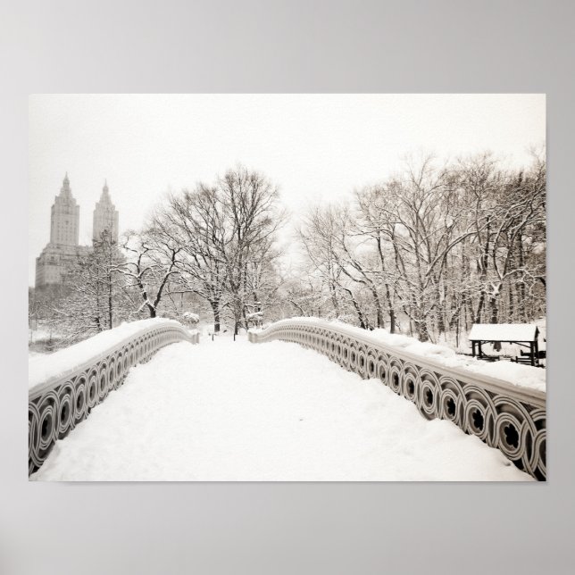 Central Park Winter Romance - Bow Bridge Poster (Vorne)