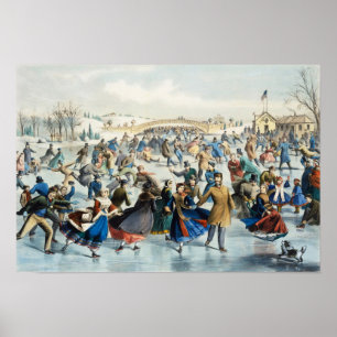 Central Park, Winter Skaten Pond Poster