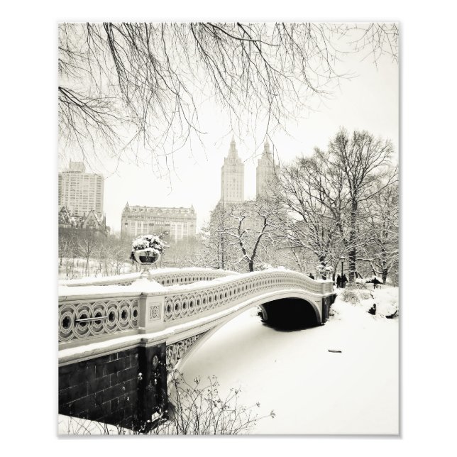 Central Park Winter - Snow on Bow Bridge Fotodruck (Vorne)