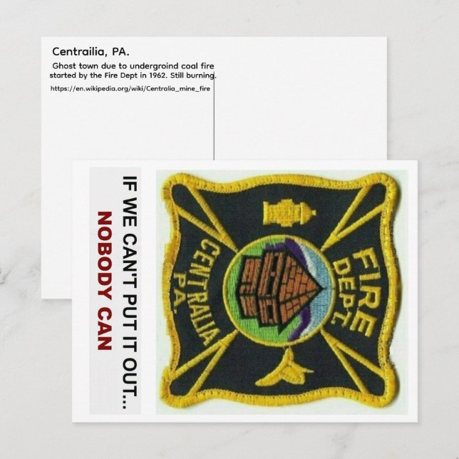 Centralia PA, FD Postkarte (Vorne/Hinten)