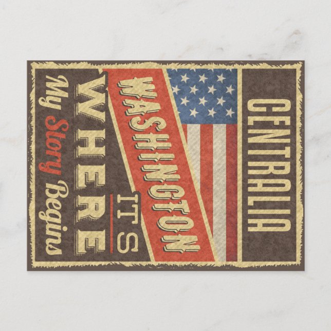 Centralia Washington Postkarte (Vorderseite)