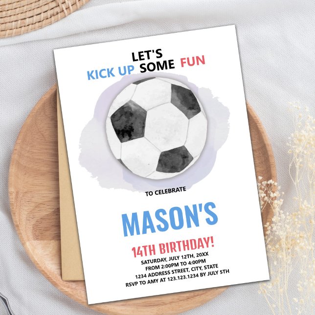 Centre Ball Soccer Invitation Anniversaire (Center Ball Soccer Birthday Invitations)