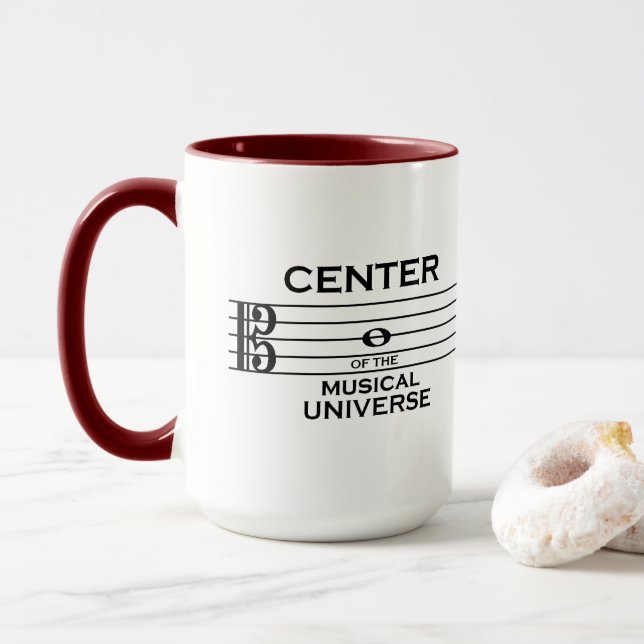 Centre de l'Univers Musical Alto Clef 15oz Mug (Avec donut)