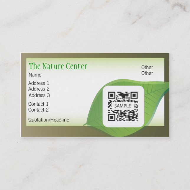 Centre de nature de modèle de carte de visite (Devant)