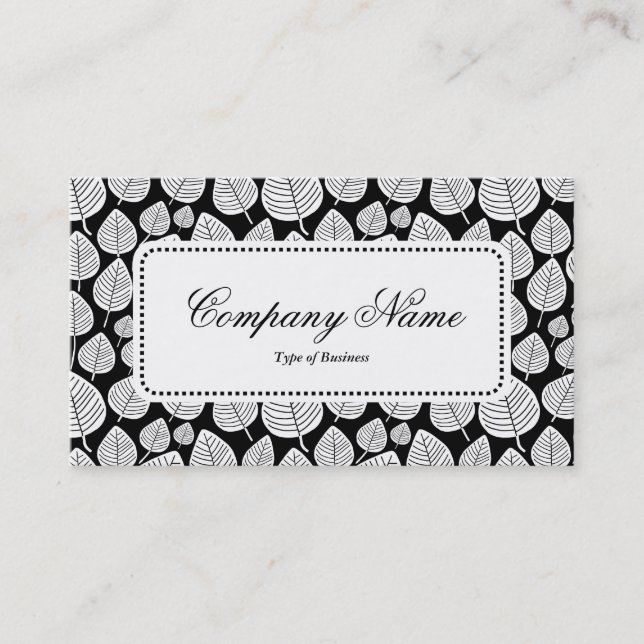 Centre Étiquette v5 - Motif feuille 02 - Blanc (Devant)