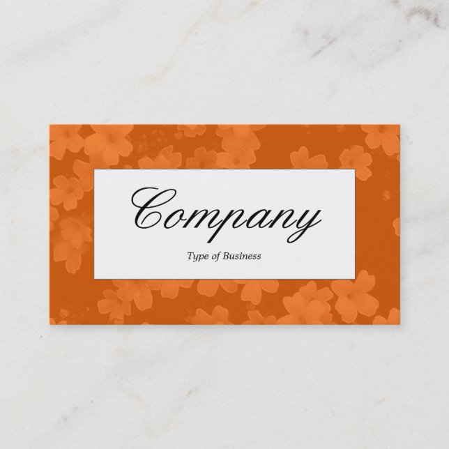 Centre Label - Blume Textur - Orange Visitenkarte (Vorderseite)
