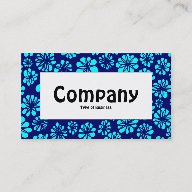 Centre Label - Shades of Blue Floral Visitenkarte (Vorderseite)