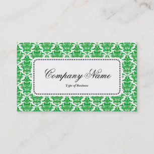 Centre Label v5 - Grass Green Damask Visitenkarte