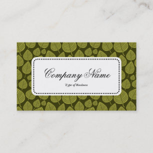Centre Label v5 - Leaf Muster 02 - Olive Shades Visitenkarte