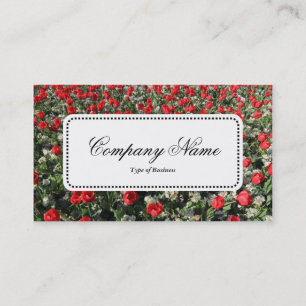 Centre Label v5 - Rote Tulips und Primrosen Visitenkarte
