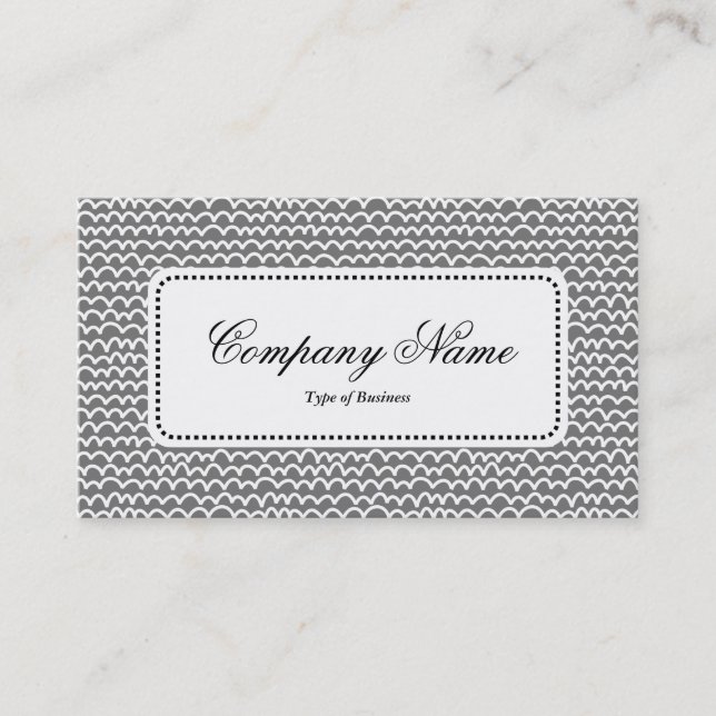 Centre Label v5 - Wavy - White on Gray 767676 Visitenkarte (Vorderseite)