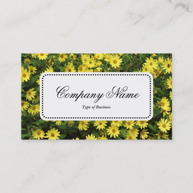 Centre Label v5 - Yellow Daisies Visitenkarte (Vorderseite)
