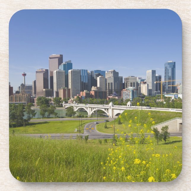 Centre St Bridge and Downtown Calgary, Alberta, 2 Untersetzer (Vorderseite)