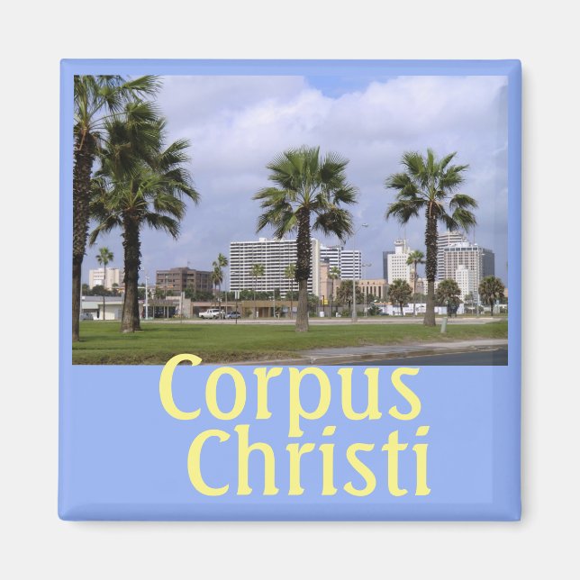 Centre-ville Corpus Christi Texas Souvenir Magnet (Devant)