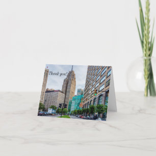 Centre-ville de Detroit Carte de remerciements