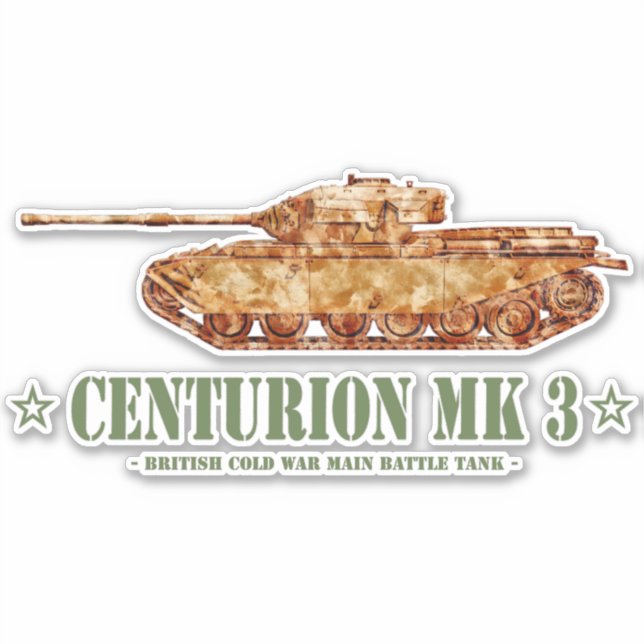 Centurion MK 3 Tank British MBT Kalter Krieg Aufkleber (Vorderseite)