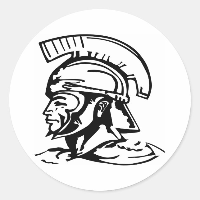 Centurion Spartan Roman Runder Aufkleber (Vorderseite)