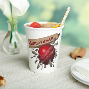 Century Maker Cricket Bat and Ball Sports Pappbecher