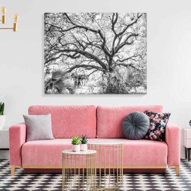 "Century Oak" Black and White Wall Art  Leinwanddruck (Insitu (Wohnzimmer))