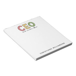 CEO Chief Executive Officer Chef Geschenk Notizblock
