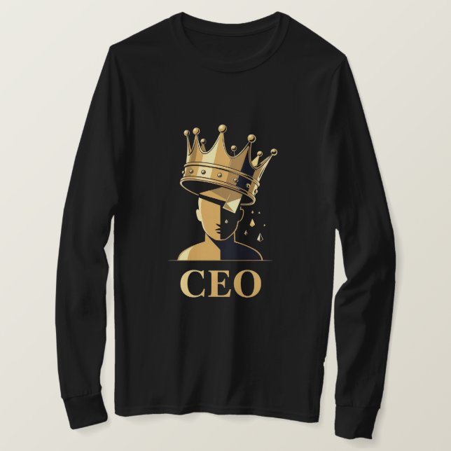 CEO Crown Graphic T-Shirt – Minimalist V2  (Design vorne)
