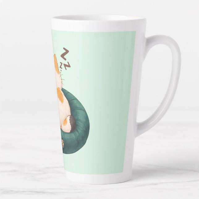 "CEO des Nickerchens" schlafende Katze auf dem Sof Milchtasse (Rechts)