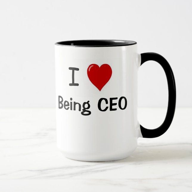 CEO - Lustig - i-Liebe, die CEO-Herz-Doppeltes Tasse (Rechts)