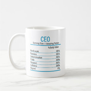 CEO Nutrition Facts, Nutrition Facts, CEO Kaffeetasse