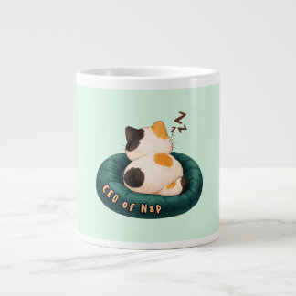 "CEO of Nap" Cat Sleeping on The Couch Jumbo-Tasse