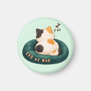 "CEO von Nap" Katze schläft auf dem Sofa Magnet