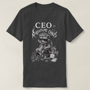 CEO von Nighttime Chaos Raccoon Art T-Shirt