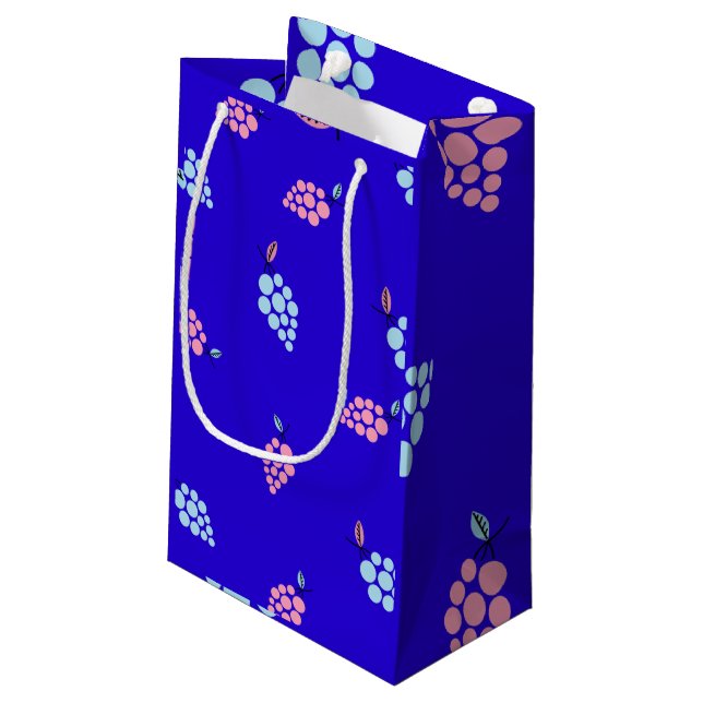 Cépages bleus et roses motif mignon sac cadeau (Dos Angle)