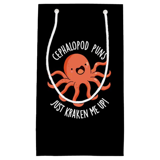 Cephalopod drückt mich einfach auf, dunkle BG Kleine Geschenktüte (Vorderseite)