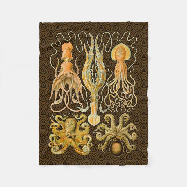 Cephalopod Octopus Tintenfisch Meeresnatur Fleecedecke (Vorderseite)