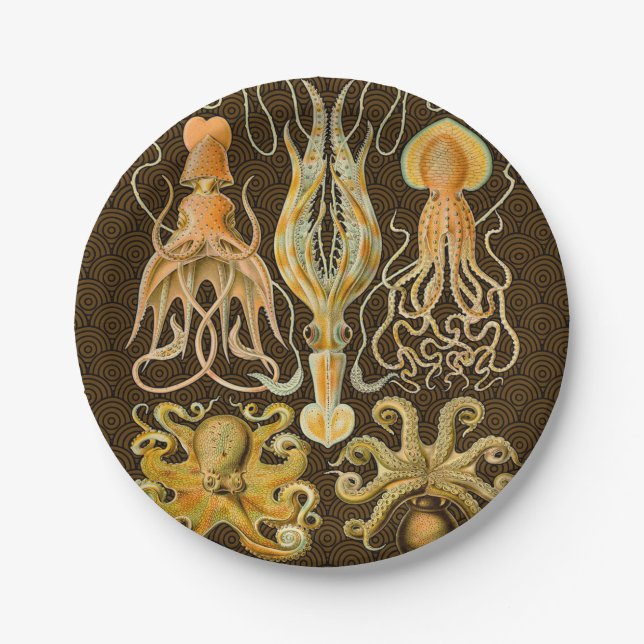 Cephalopod Octopus Tintenfisch Meeresnatur Pappteller (Vorderseite)