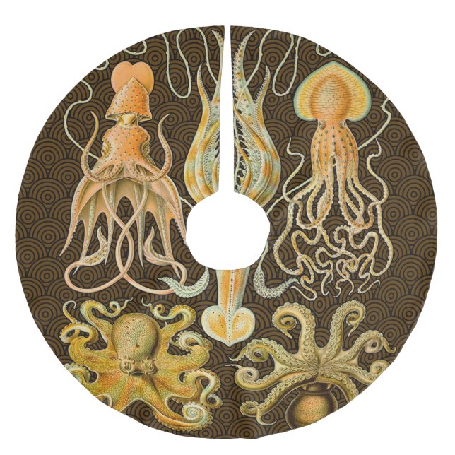 Cephalopod Octopus Tintenfisch Meeresnatur Polyester Weihnachtsbaumdecke (Vorderseite)