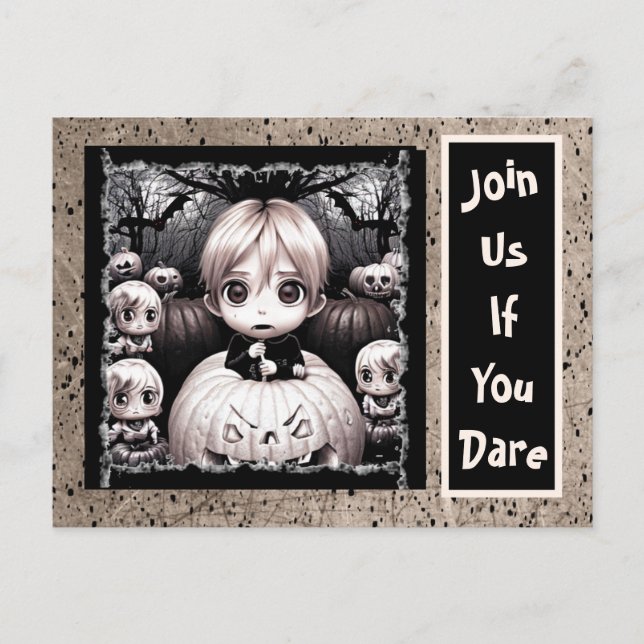 Cepy Little Child Pumpkin Patch Halloween Postkarte (Vorderseite)