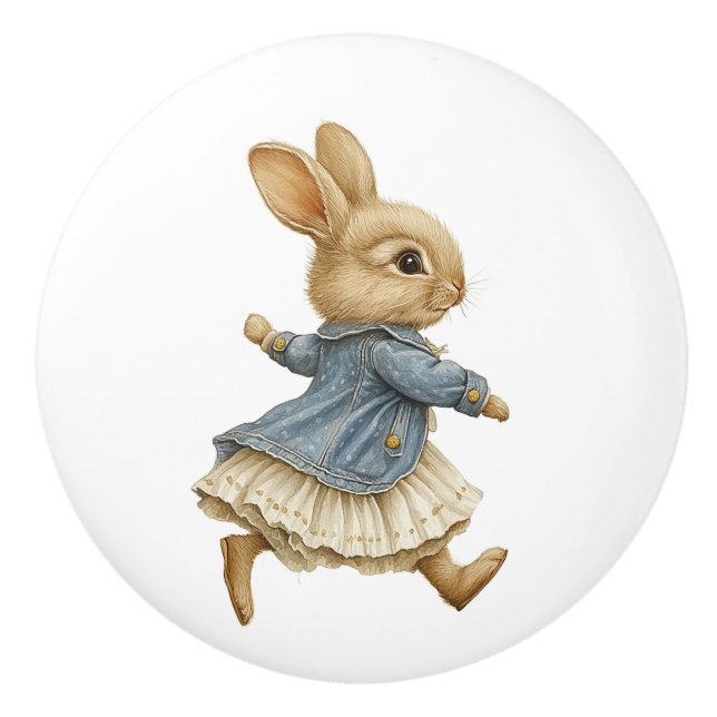 Ceramic Drawer Pull - Running Free no Background B Keramikknauf (Vorderseite)