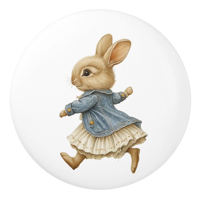 Ceramic Drawer Pull - Running Free no Background Keramikknauf (Vorderseite)