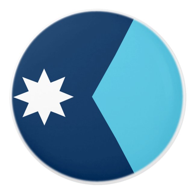 Ceramic knob pull with flag of Minnesota, USA Keramikknauf (Vorderseite)