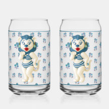 Ceramic Lion Soda Glass