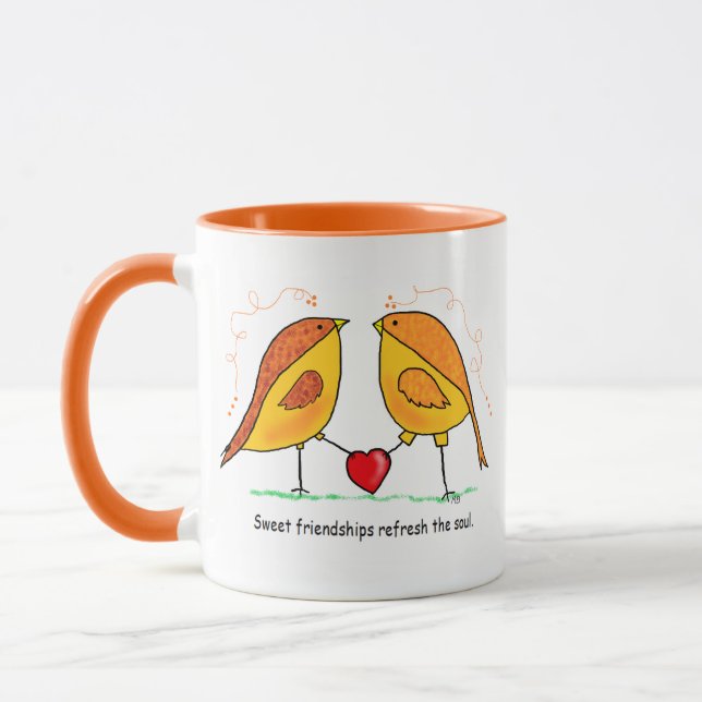 Ceramic Mug Sweet Friendship Birds Tasse (Links)