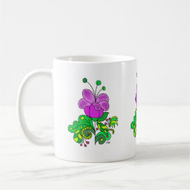 Ceramic Mug Whimsical Purple Flower Kaffeetasse