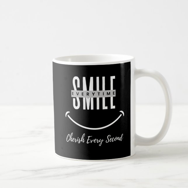 Ceramic mug with positive quote "Smile everytime" Kaffeetasse (Rechts)