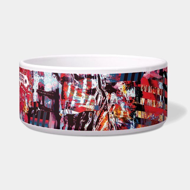 Ceramic Pet Bowl – Fragmented Pulse Napf (Rechts)