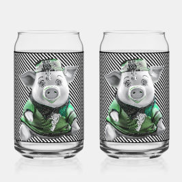 Ceramic Piggy Glass Dosenglas