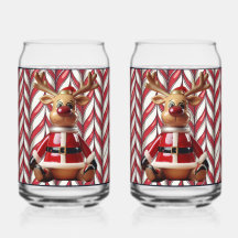 Ceramic Reindeer Soda Glass