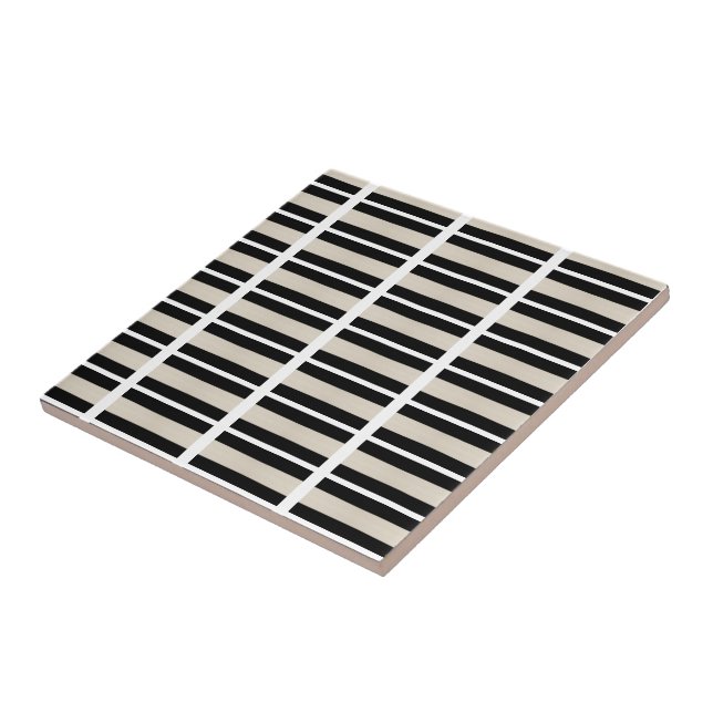 Ceramic Tile Black and White Stripe Fliese (Seite)